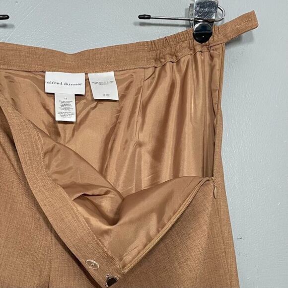 Alfred Dunner Size 12 Camel Tan Wide Leg Trousers Classic Dress Pants Minimalist - Picture 3 of 11